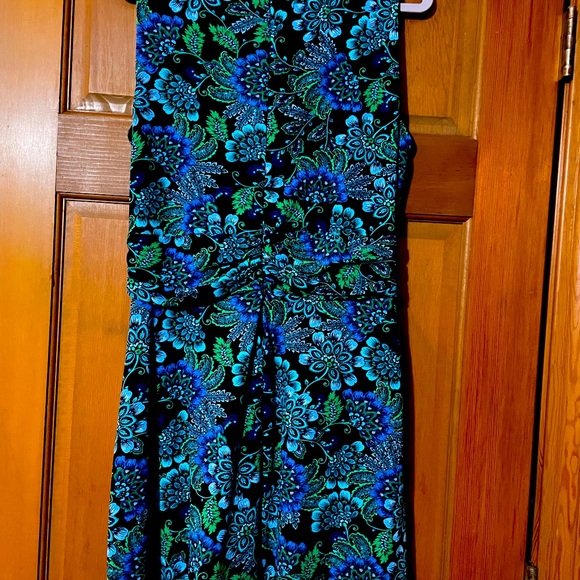 EUC Talbots Green & Blue gorgeous floral design dress. - Picture 2 of 5